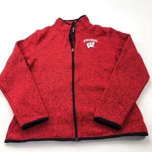 KA Her Knights Youth Girls 12/14 Full Zip Embroidered Wisconsin Badgers Sweater